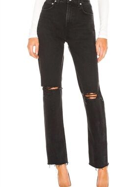 AGOLDE Cherie high-rise straight distressed black jeans BNWOT
